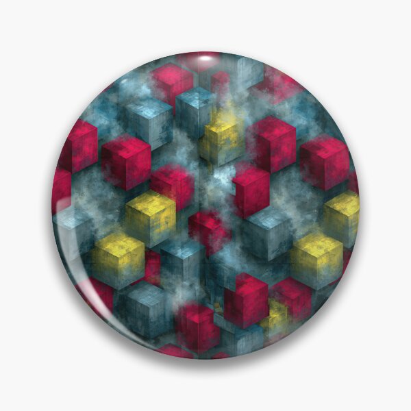 Item preview, Abstract Blue and Pink Geometric Cubes designed and sold by Piotrek0001.