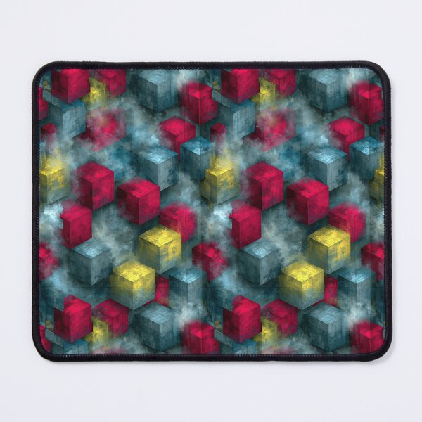 Item preview, Abstract Blue and Pink Geometric Cubes designed and sold by Piotrek0001.