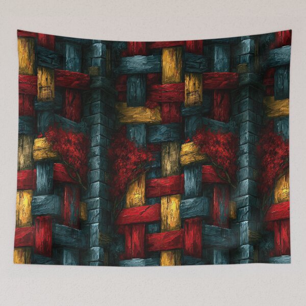 Item preview, Thick Red Blue and Yellow Woven Fabric designed and sold by Piotrek0001.