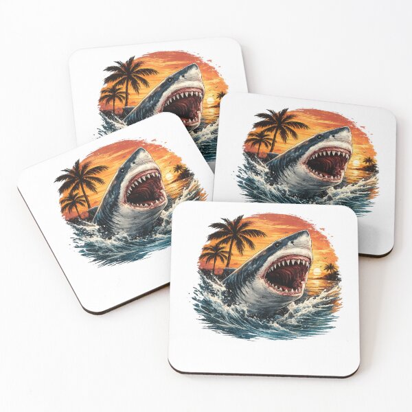 Item preview, Sunset Great White Shark Attack designed and sold by MCNovaStudio.