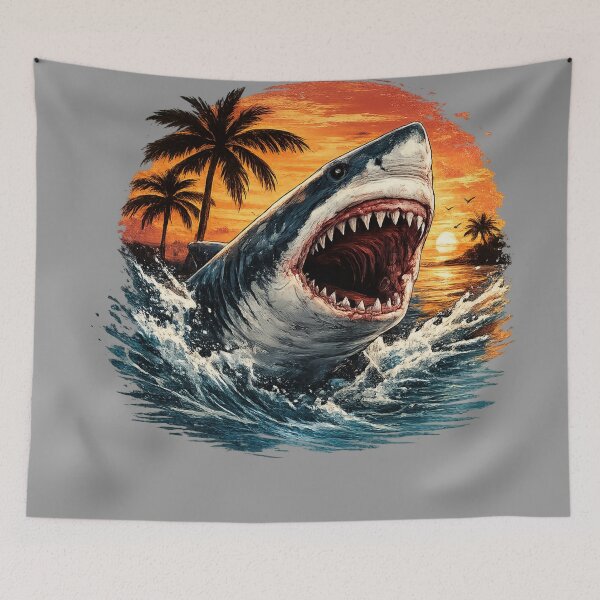 Item preview, Sunset Great White Shark Attack designed and sold by MCNovaStudio.