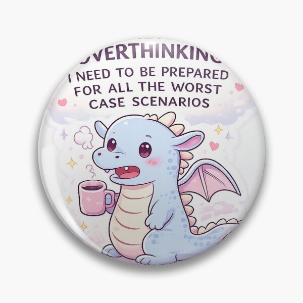 Item preview, Overthinking Dragon – Prepared for Every Worst Case Scenario Sticker designed and sold by VisionInkStudio.