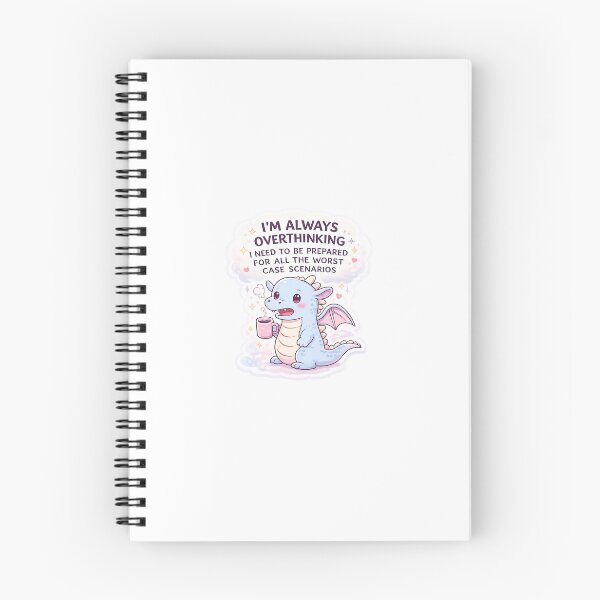 Item preview, Overthinking Dragon – Prepared for Every Worst Case Scenario Sticker designed and sold by VisionInkStudio.