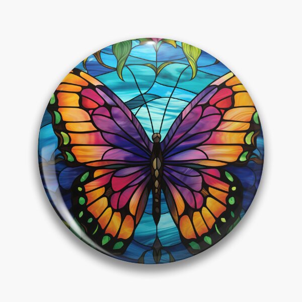 Item preview, Beautiful Butterfly Garden Stained Glass Window designed and sold by pinkal.