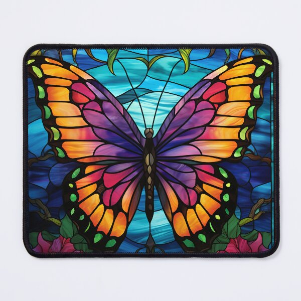 Item preview, Beautiful Butterfly Garden Stained Glass Window designed and sold by pinkal.