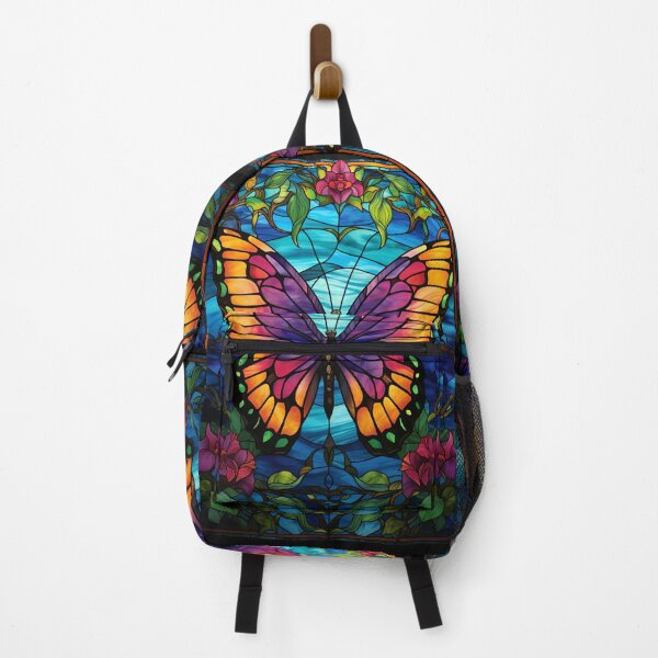 Item preview, Beautiful Butterfly Garden Stained Glass Window designed and sold by pinkal.
