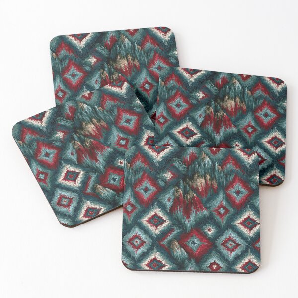 Item preview, Red and Blue Diamond Ikat Geometric Pattern designed and sold by Piotrek0001.