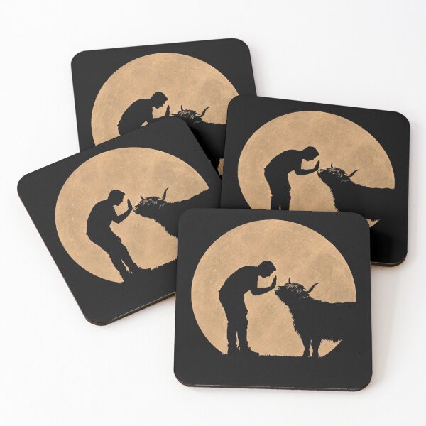 Item preview, Funny Scottish Highland Cow Fathers Day Full Moon Mom Dad Kids designed and sold by FurryHavenPH.