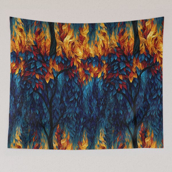 Item preview, Fiery Red and Blue Abstract Painted Strokes designed and sold by Piotrek0001.