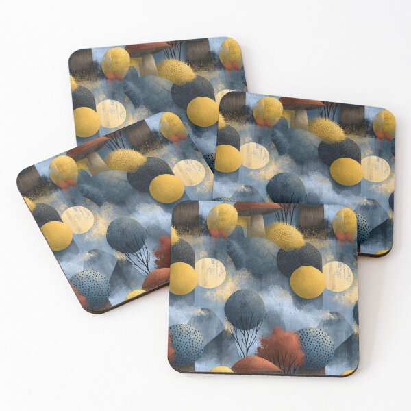 Item preview, Abstract Blue and Yellow Balloon Trees designed and sold by Piotrek0001.