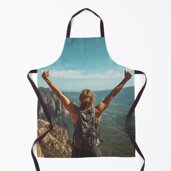 Item preview, Triumphant Hiker Above Mountain Valley designed and sold by Evergreen Horizon Works.