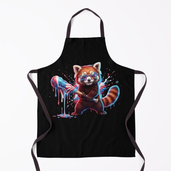 Item preview, Funny Red Panda Ice Cream Baseball Patriotic USA Flag Sunglasses 4th of July Meme Art designed and sold by bilal sibgui.
