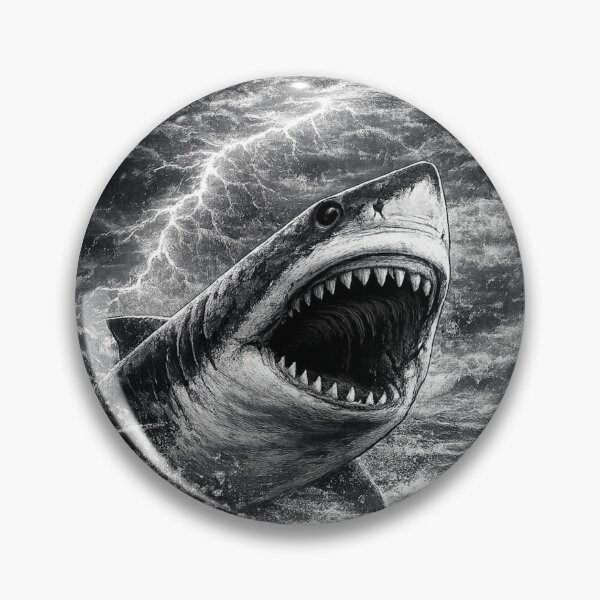 Item preview, Black and White Great White Shark designed and sold by MCNovaStudio.