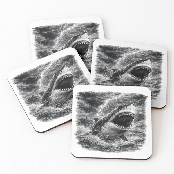 Item preview, Black and White Great White Shark designed and sold by MCNovaStudio.