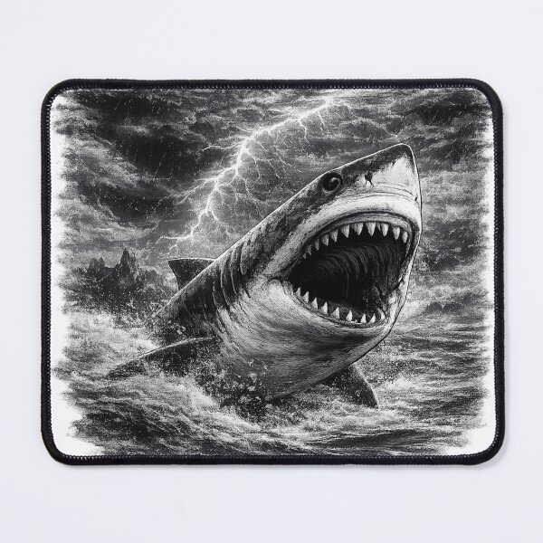 Item preview, Black and White Great White Shark designed and sold by MCNovaStudio.