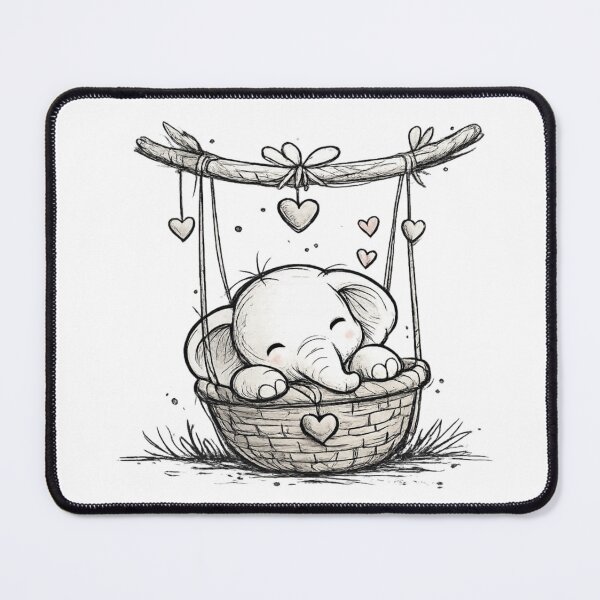 Item preview, CSK 27 – Sleeping Baby Elephant in Heart Basket ?? designed and sold by CSK27.