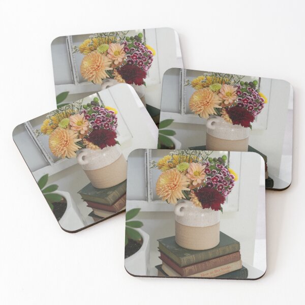 Item preview, Beauty and Brains III - Mixed Flowers on a Stack Vintage Finance Books designed and sold by Loveisthebtwd.