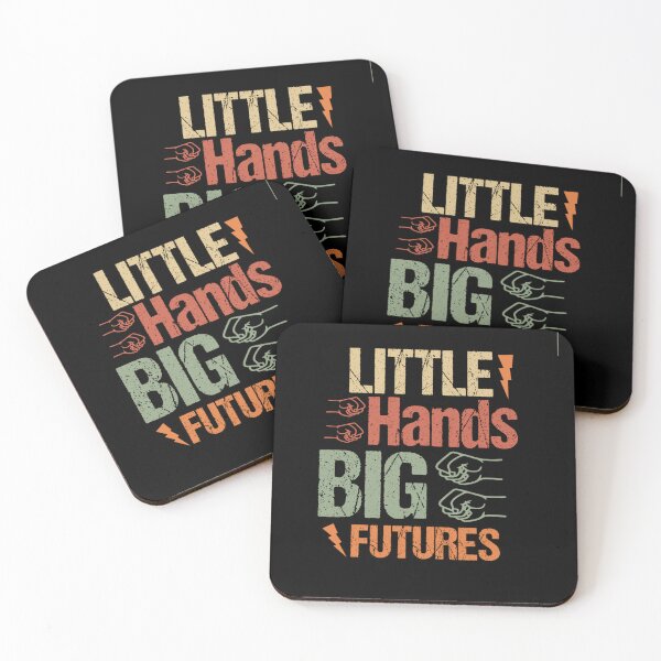 Item preview, Little Hands Big Futures / inspirational Retro Childrens Day quote designed and sold by Abibless1998.