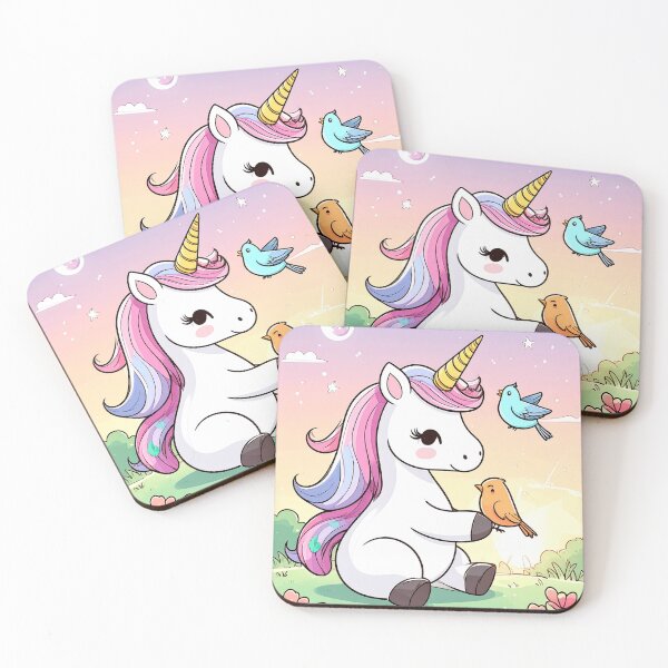 Item preview, Cute Unicorn playing with little birds designed and sold by ShipDrop.
