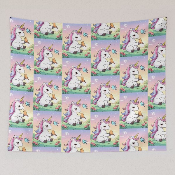 Item preview, Cute Unicorn playing with little birds designed and sold by ShipDrop.