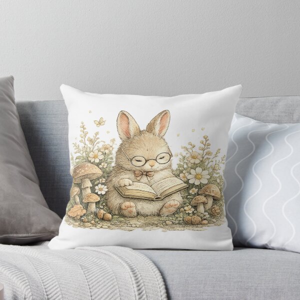 Item preview, Cute Reading Rabbit – Whimsical Book Lover Art designed and sold by Clothes With Smiling Animals Walt Gral.