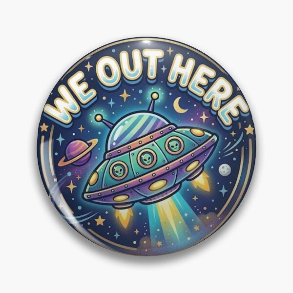Item preview, We Out Here Alien UFO Logo  designed and sold by GlimmerXP.