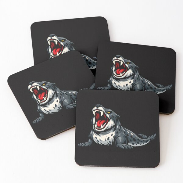Item preview, Roaring Leopard Seal – Fierce Arctic Marine Animal Illustration designed and sold by ROARSOME DESiGNS.