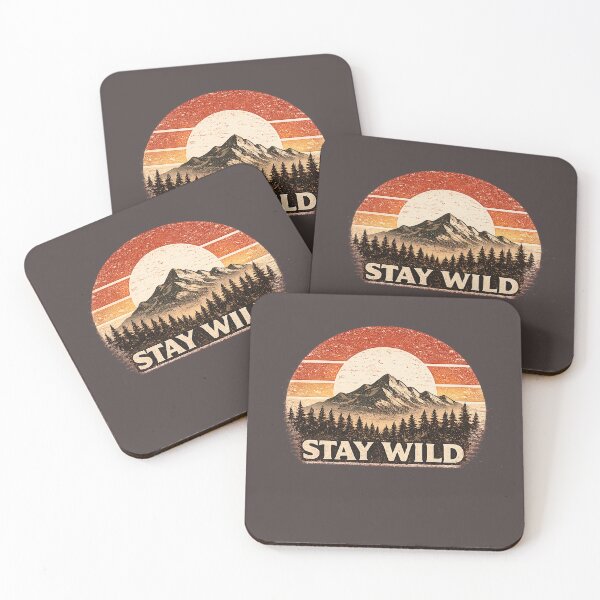 Item preview, Stay Wild Vintage Forest Sunset Adventure Design designed and sold by JustResultsCo.