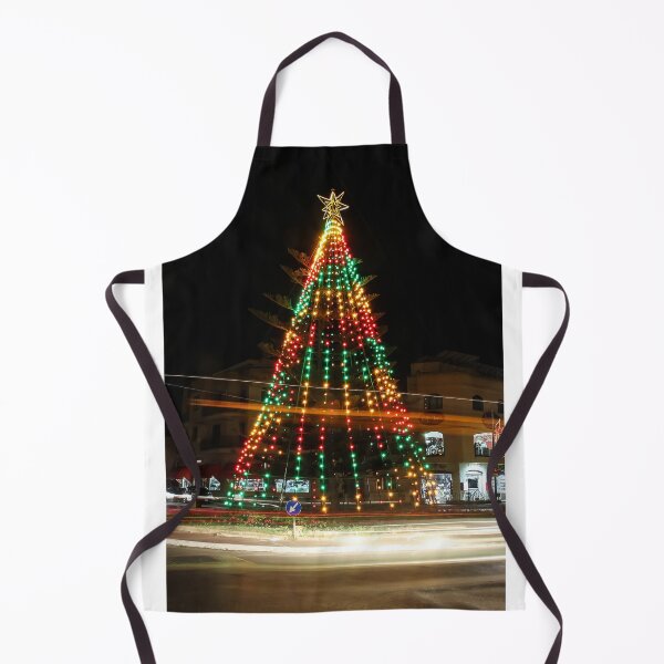 Item preview, Festive Christmas Tree With Colorful Lights and Star Topper Illuminating Nighttime Street designed and sold by Nmallia.