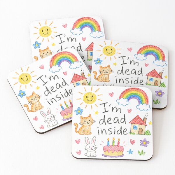 Item preview, Funny I’m Dead Inside T-Shirt – Cute Childlike Doodle Design, Dark Humor Graphic Tee, Rainbow Cat Bunny Cake Shirt, Sarcastic Aesthetic Gift designed and sold by ToastDesign.
