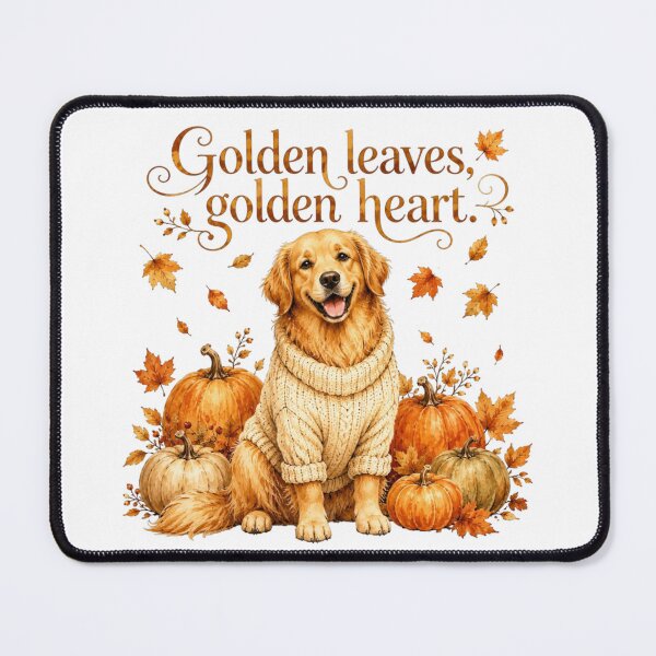 Item preview, Golden Leaves Golden Heart Cute Dog Autumn Pumpkin Patch designed and sold by AQUILAKREO.