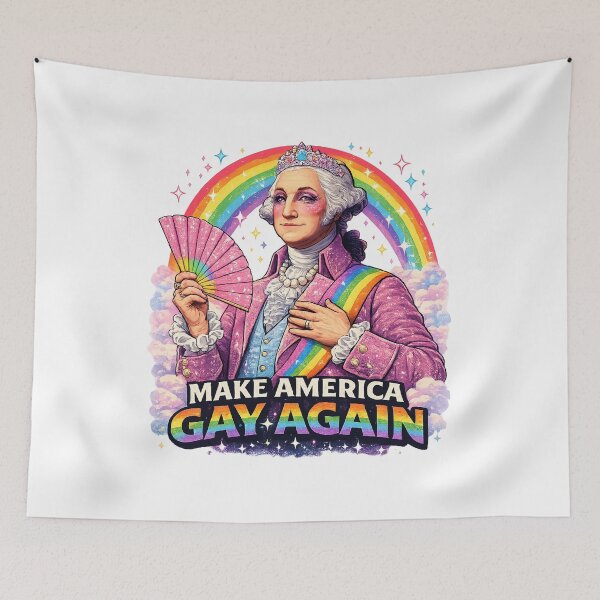 Item preview, Make America Gay Again, Funny Pride T Shirt, Rainbow Washington, LGBTQ Retro Graphic Tee designed and sold by ToastDesign.