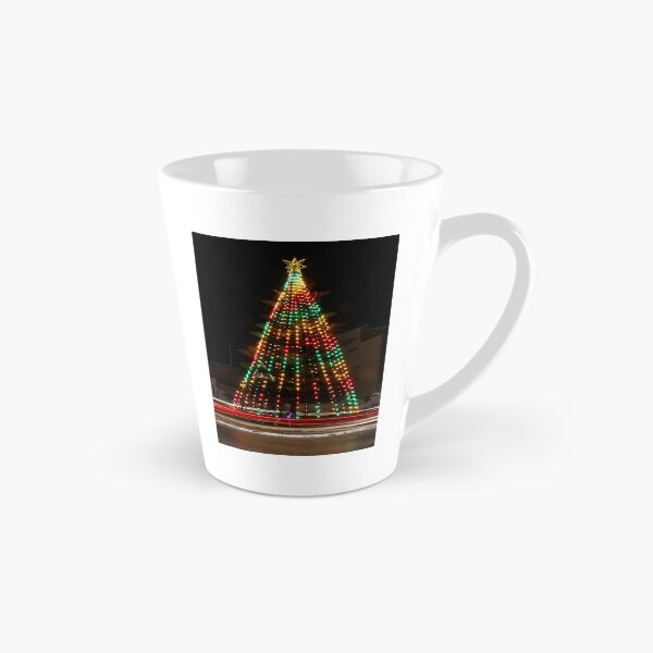 Item preview, Festive Christmas Tree With Colorful Lights and Star Topper Illuminating Nighttime Street designed and sold by Nmallia.