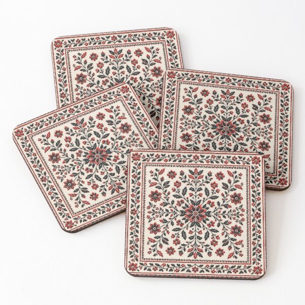 Item preview, Luxury Golden and Red Palestinian Tatreez Embroidery Pattern designed and sold by BrainCurves.