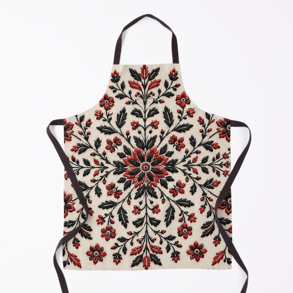 Item preview, Luxury Golden and Red Palestinian Tatreez Embroidery Pattern designed and sold by BrainCurves.