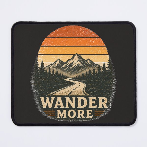 Item preview, Wander More Vintage Mountain Road Travel Design designed and sold by JustResultsCo.