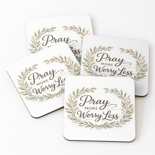 Item preview, Pray More Worry Less Christian Floral Wreath designed and sold by EkaArtShop.