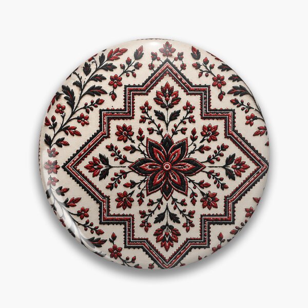 Item preview, Authentic Red and Black Tatreez Geometric Star Palestine Art designed and sold by BrainCurves.