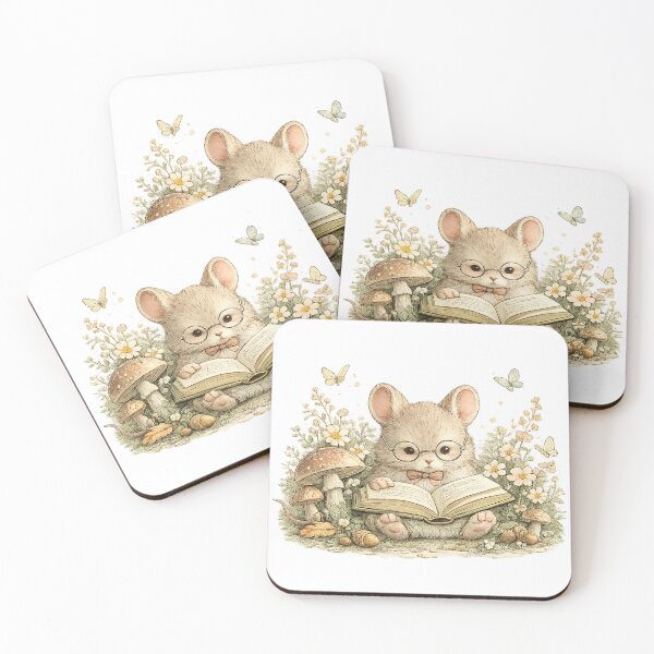 Item preview, Cute Reading Mouse – Whimsical Book Lover Art designed and sold by Clothes With Smiling Animals Walt Gral.