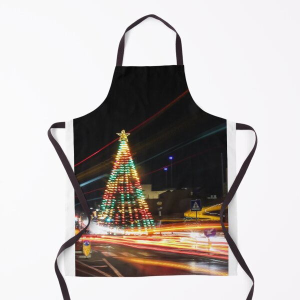 Item preview, Festive Christmas Tree With Colorful Lights and Star Topper Illuminating Nighttime Street designed and sold by Nmallia.