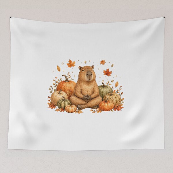 Item preview, Cute Capybara Pumpkin Patch Autumn Harvest Fall Vibes designed and sold by AQUILAKREO.