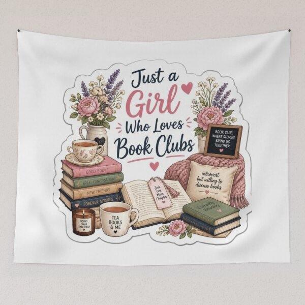 Item preview, Just a Girl Who Loves Book Clubs Sticker designed and sold by Stylestickers55.