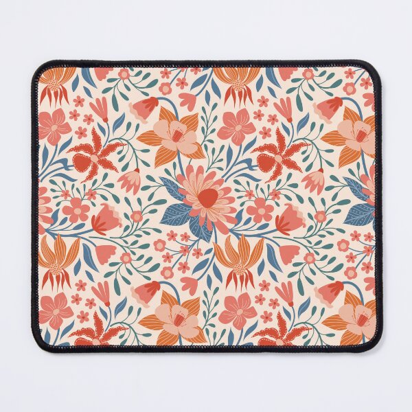 Item preview, Coral & Teal Garden Blooms on Soft Beige Pattern designed and sold by Kozee.