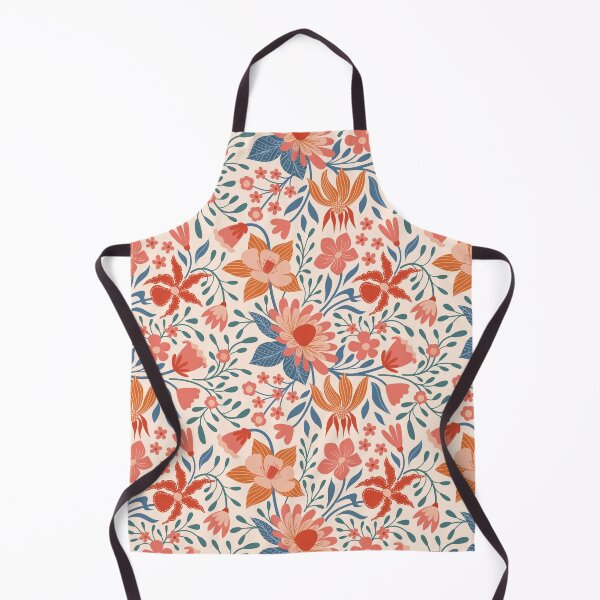 Item preview, Coral & Teal Garden Blooms on Soft Beige Pattern designed and sold by Kozee.
