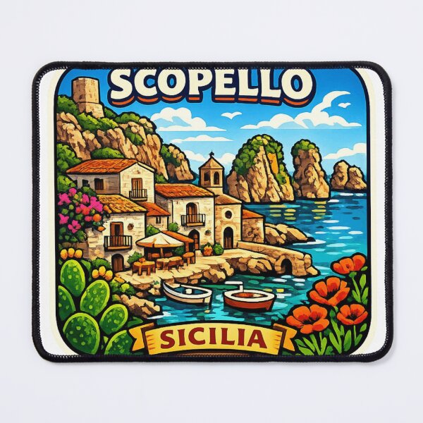 Item preview, Scopello Sicily Coastal Village Sticker designed and sold by Imaginarium of Chaos falcon88 .