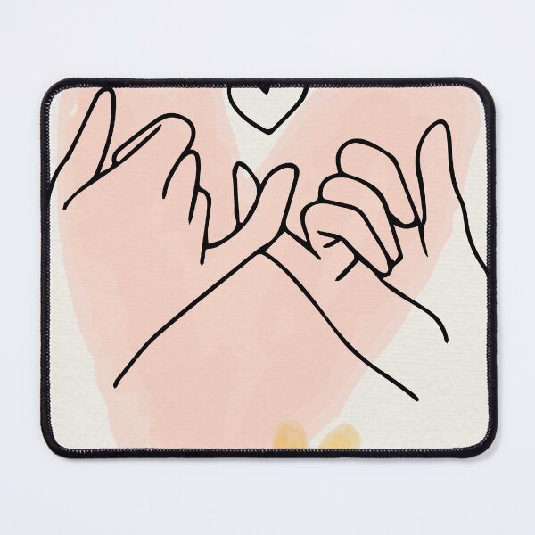 Item preview, Aesthetic Pinky Swear Line Art - Boho Couples Promise Hearts Poster designed and sold by Mora Lisa.