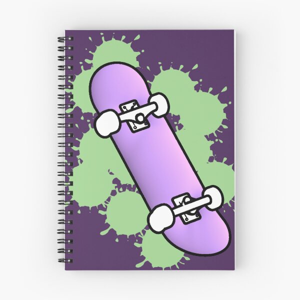 Item preview, Kawaii Skateboard Purple Gradient Neon Green Splashes designed and sold by AstronautMerch.