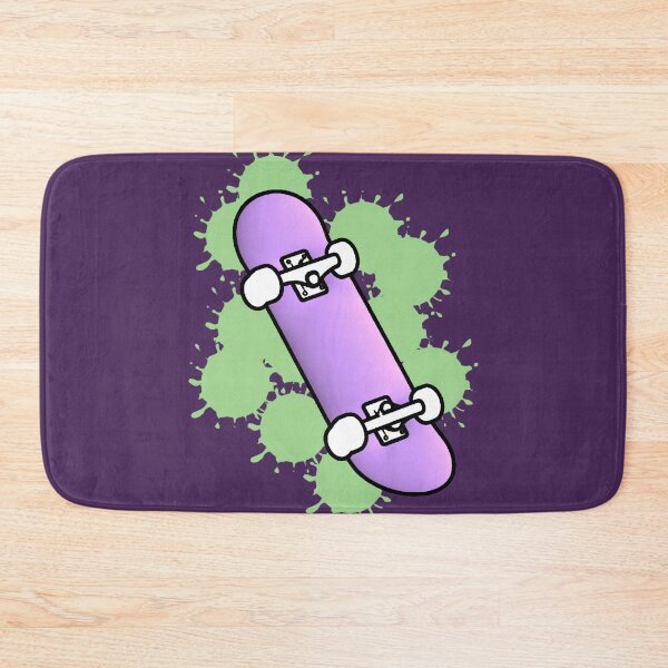 Item preview, Kawaii Skateboard Purple Gradient Neon Green Splashes designed and sold by AstronautMerch.
