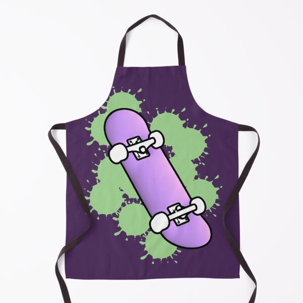 Item preview, Kawaii Skateboard Purple Gradient Neon Green Splashes designed and sold by AstronautMerch.