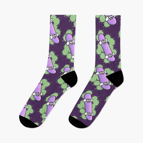 Item preview, Kawaii Skateboard Purple Gradient Neon Green Splashes designed and sold by AstronautMerch.